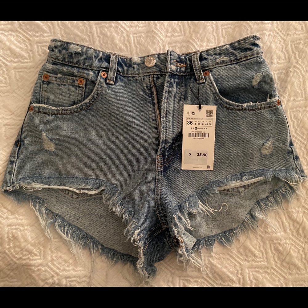 Zara Hi Rise Hot Pant Shorts TRF